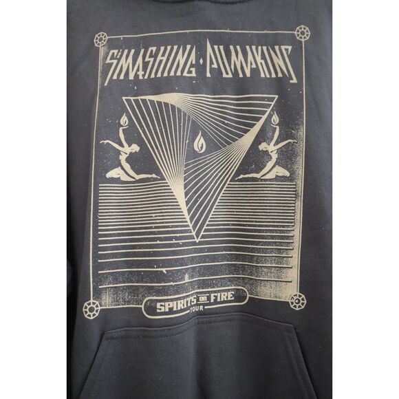 Smashing Pumpkins Men's Sz L Charcoal Gray Spirits On Fire Tour Hoodie Pullover - Picture 5 of 6